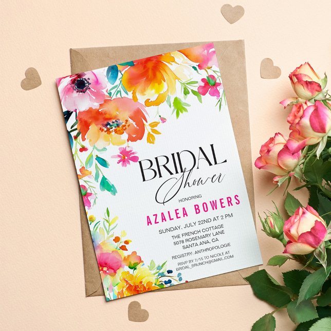 Convite de Aquarela Floral para Qualquer Evento (Criador carregado)