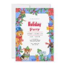 Convite de Aquarela para Festa de Férias de Natal