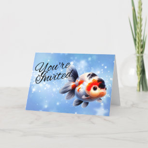 Convite de Aquário de Peixe Dourado Ranchu Peixe D