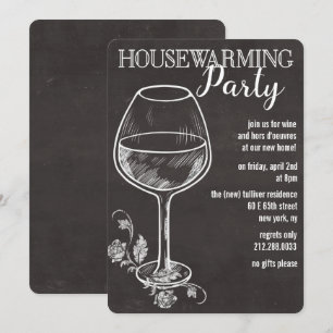 Convite de Aquecimento com Copo de Vinho a Giz