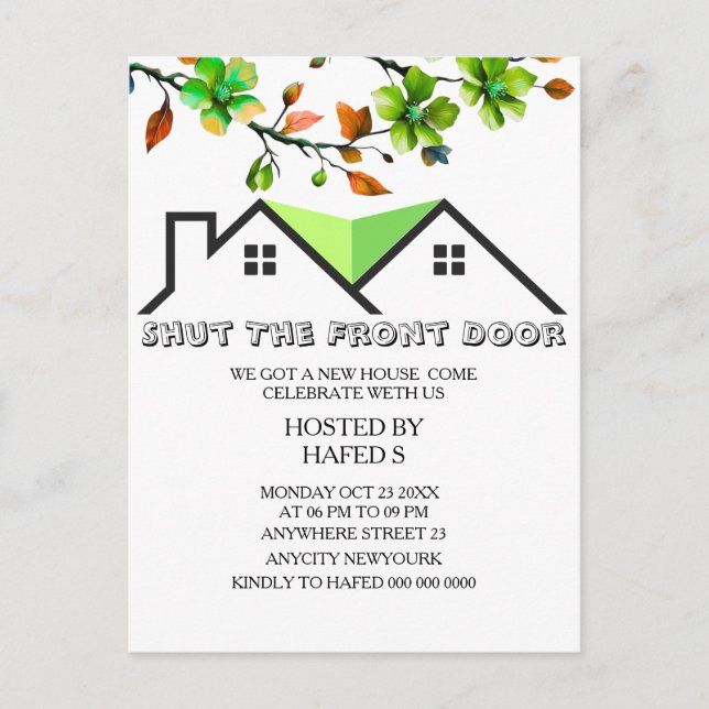 Convite de Aquecimento da Casa Convite de Aquecime (Frente)