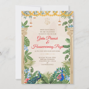 Convite de Aquecimento de Casa Indiano Convite Gru