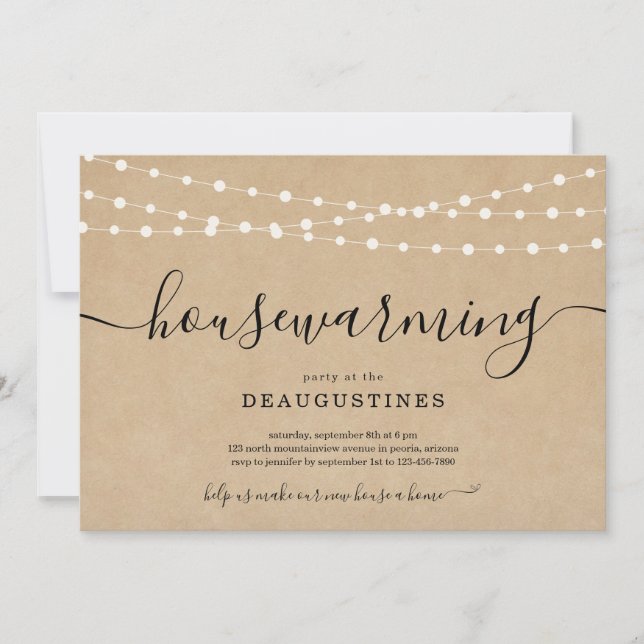 Convite de Aquecimento em Casa Rústica (Frente)