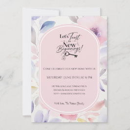 Convite de Aquecimento Floral Pastel para Nova Cas