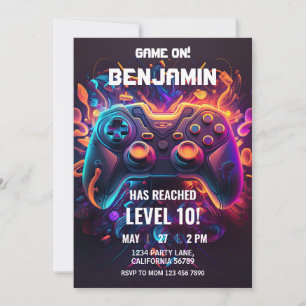 Convite de Arcade para Convite de Aniversário para