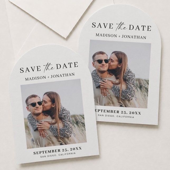 Convite de Arco de Foto de Casamento para Salvar a (Criador carregado)