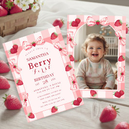 Convite de Arco de Gingham com Laço para Fotos de