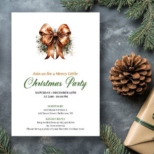 Convite de Arco de Natal Minimalista Verde e Doura