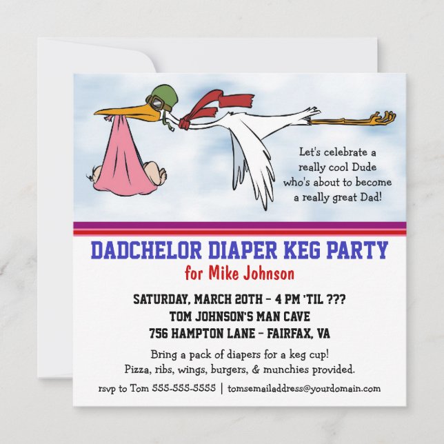 Convite De Armazenamento De Novo papai De  De Keg  (Frente)