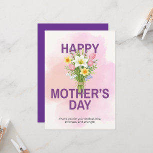 Convite de Arte Floral Elegante Feliz Dia das Mães