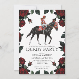 Convite de Arte para Festa de Derby de Corrida de 
