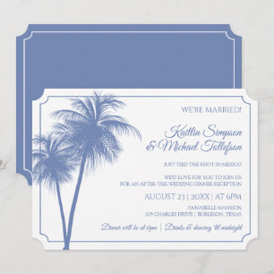 Convite de Árvore de Palmeira de Destino   Azul de