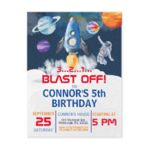 Convite de Astronauta de Festa Exterior