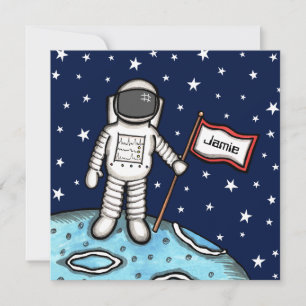 Convite de Astronauta Espacial Personalizado