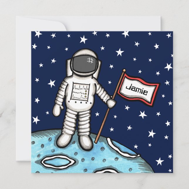 Convite de Astronauta Espacial Personalizado (Frente)