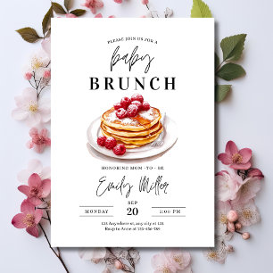 Convite de Baby Brunch Baby Shower, Panqueca de ca