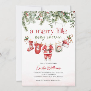 convite de baby shower de natal alegre