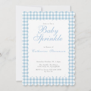 Convite de Baby Sprinkle Azul Empoeirado Dupla Fac