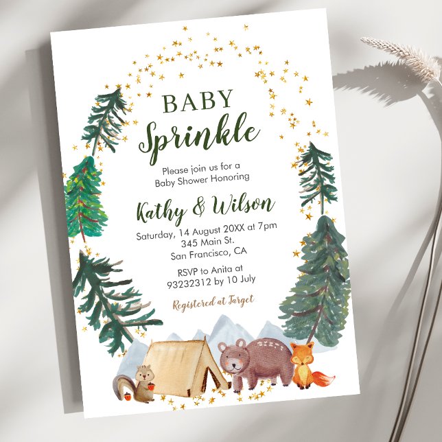 Convite de Baby Sprinkle com Animais da Floresta (Criador carregado)
