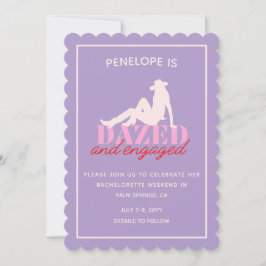 Convite de Bachelorette Purple Dazed & Engaged