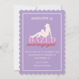 Convite de Bachelorette Purple Dazed & Engaged
