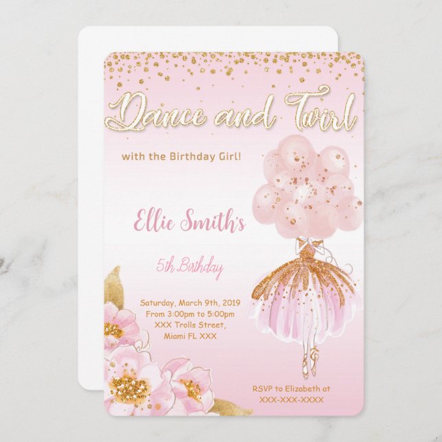 Convite de Bailarina (Frente/Verso)