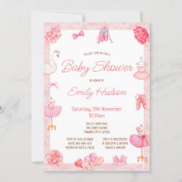 Convite de Bailarina de Tutu Rosa para Edição