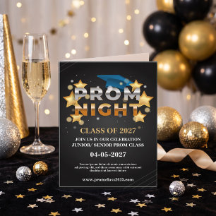 Convite de Baile Black & Gold para a Festa Pratead