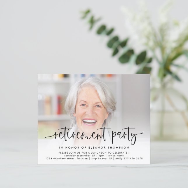 Convite de Baixa de Script de Sobreposição de Foto (Em pé/Frente)