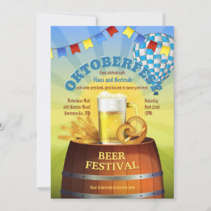 Convite de Balão de Ar Quente do Oktoberfest