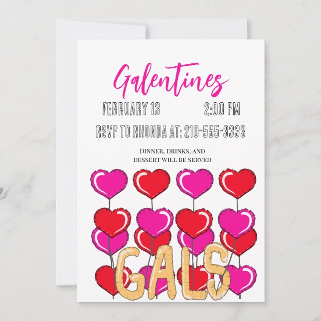Convite de Balão Galentine (Frente)