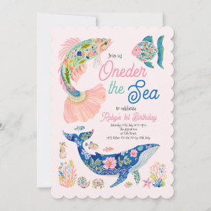 Convite de Baleia de 1º Aniversário Oneder the Sea
