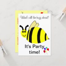 Convite de Balões Abelha Bumble de 1º Aniversário