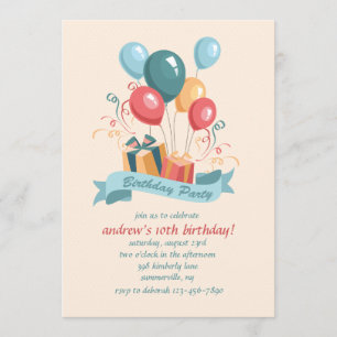 Convite de Balões para Festa de Aniversário