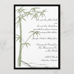 Convite de bambu do casamento da beleza