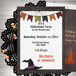 Convite de Banner de Festa de Halloween Preto Grun