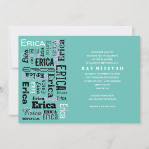 Convite de Bar/Bat Mitzvah personalizável YOUR NAM