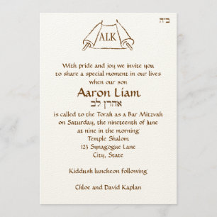 Convite de Bar Mitzvah Aberto Torá