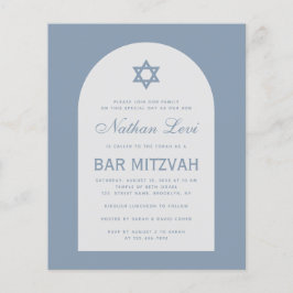 Convite de Bar Mitzvah Arco Azul Poeirento Estrela
