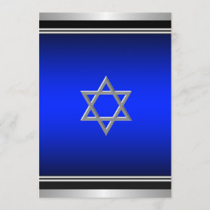 Convite de Bar Mitzvah Azul da Marinha Real