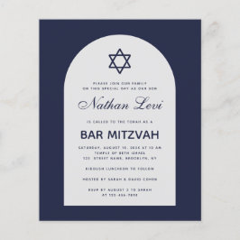 Convite de Bar Mitzvah Azul Marinho Arco Orçamentá