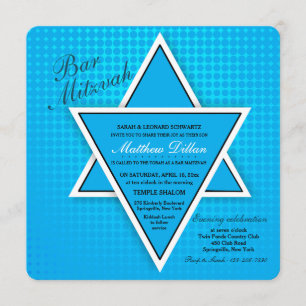 Convite de Bar Mitzvah Barra Azul