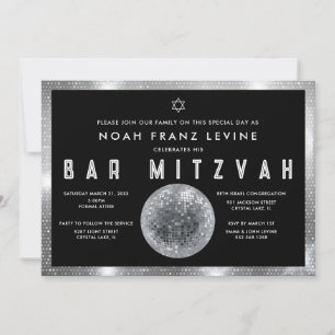 Convite de Bar Mitzvah Bola de Disco