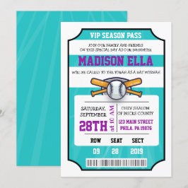 Convite de Bar Mitzvah com BILHETE DE BEISEBOL