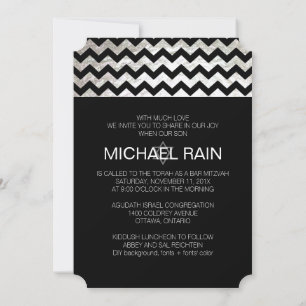 Convite de bar mitzvah com desenho de falso papel 
