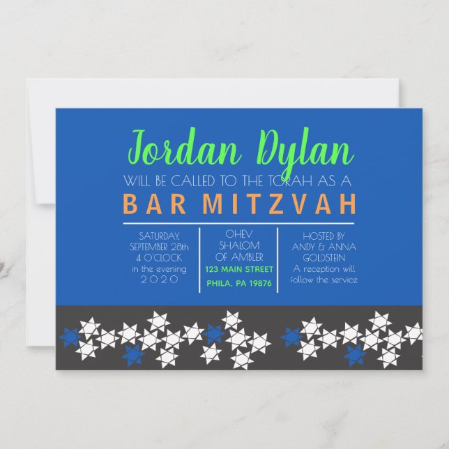 Convite de Bar Mitzvah da CREATION (Frente)
