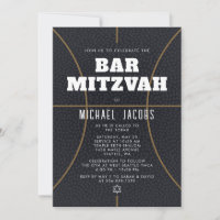 Convite de Bar Mitzvah de Basquetebol Tema Esporti