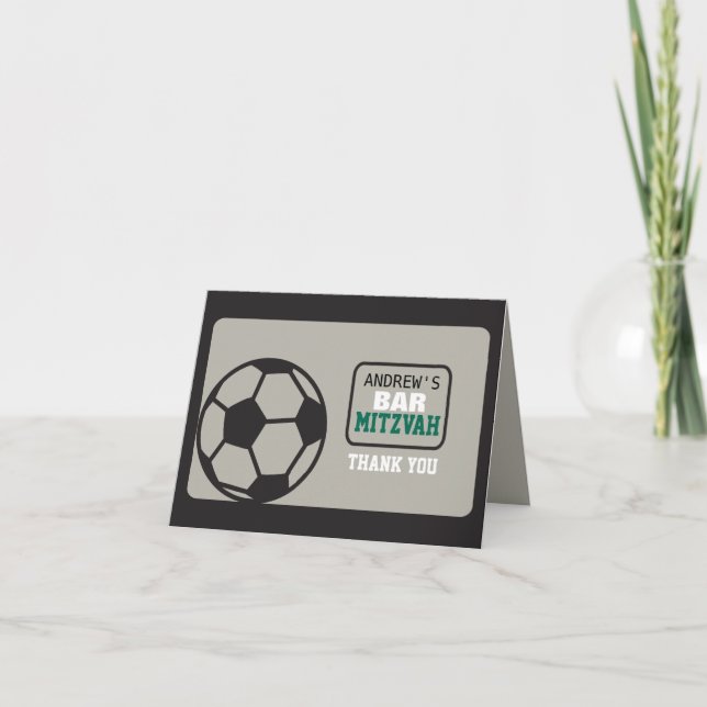 Convite de Bar Mitzvah de FUTEBOL Cartão de Agrade (Frente)