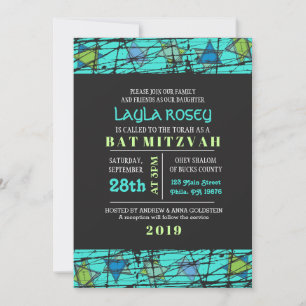 Convite de Bar Mitzvah Distressed Stars Bar