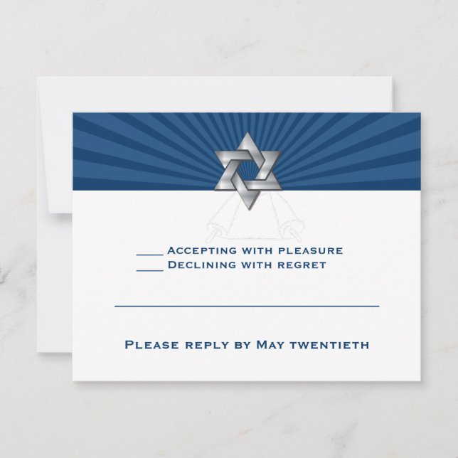 Convite de Bar Mitzvah Estrela Judaica Josiah Silv (Frente)